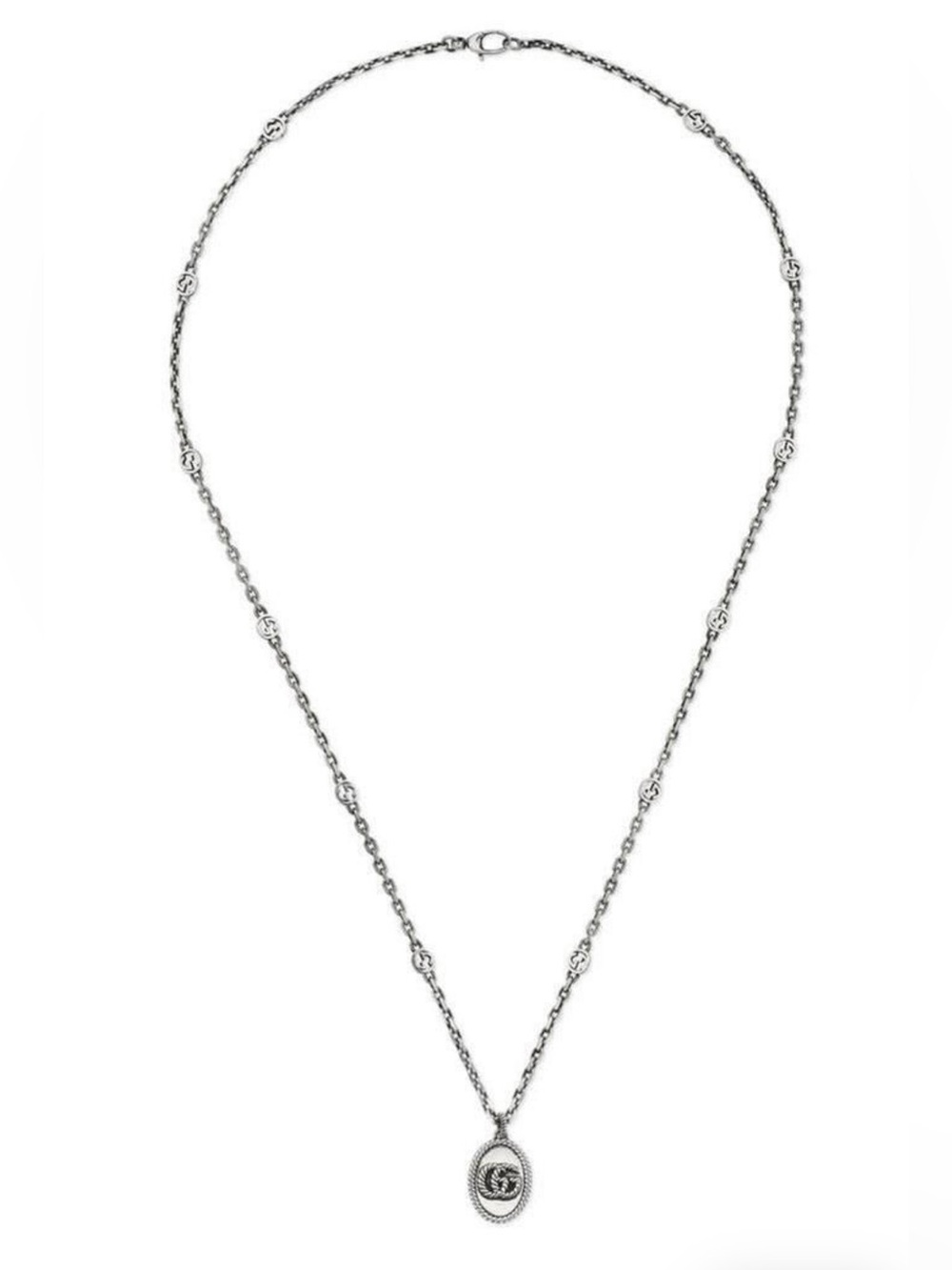 Gucci GG Marmont Pendant Necklace Sterling Silver 925 NEW Authentic